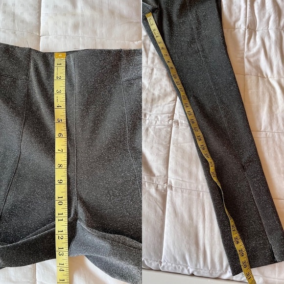 H&M Glittery Metallic Silver Zip Cuff Treggings 8 - Picture 11 of 13